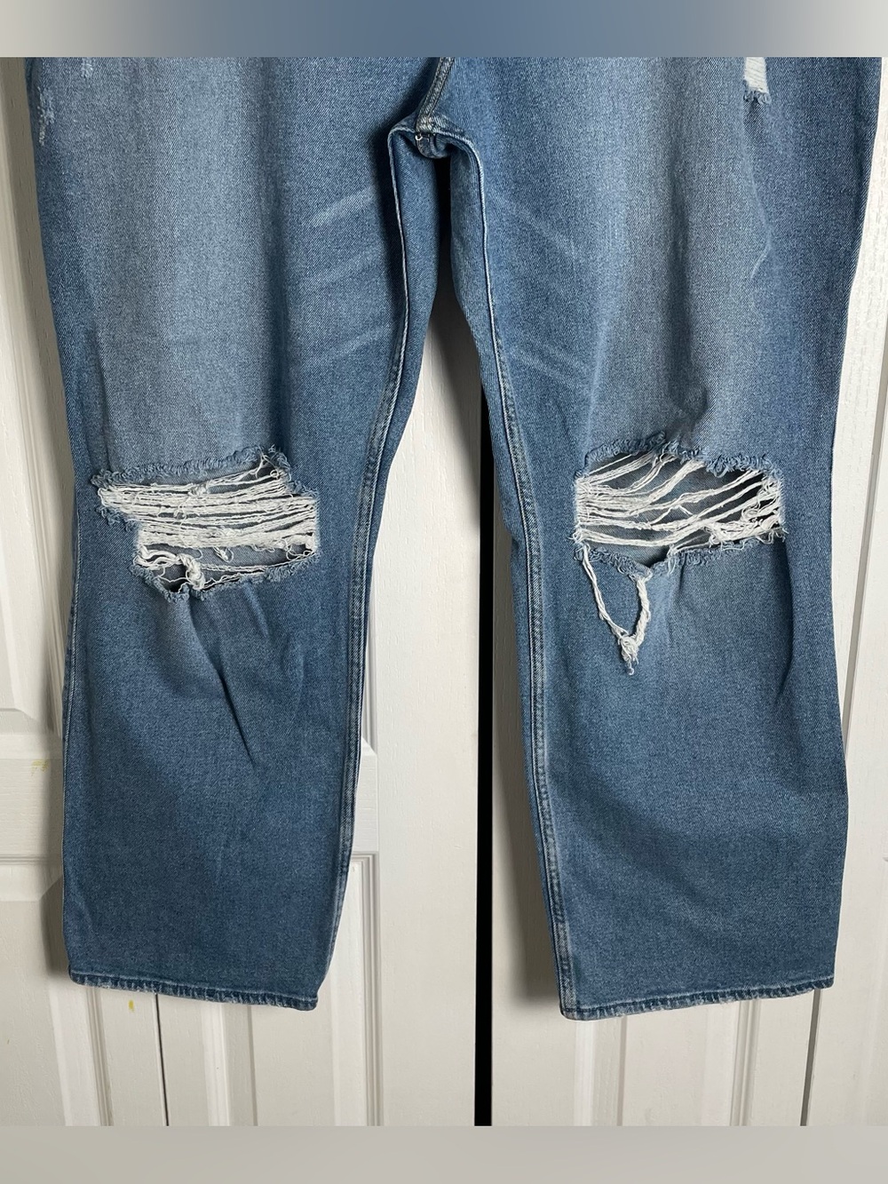 Hollister Ultra High Rise Dad Jeans Women’s Plus Size Curvy 21R 35W Blue Stretch - Picture 3 of 11